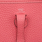 Hermes Mini Evelyne Clemence Rose Azalea / Rouge Pivoine SHW