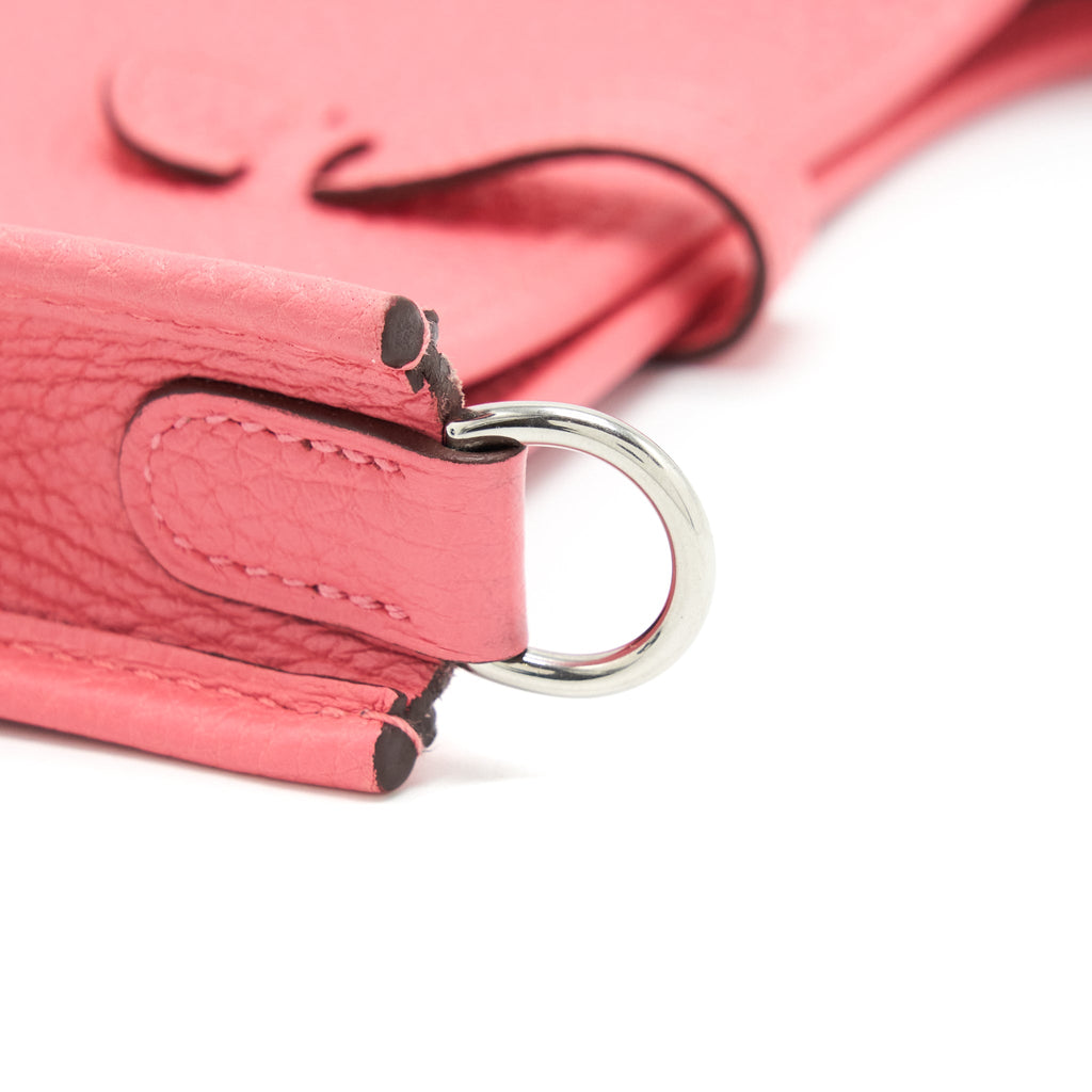 Hermes Mini Evelyne Clemence Rose Azalea / Rouge Pivoine SHW