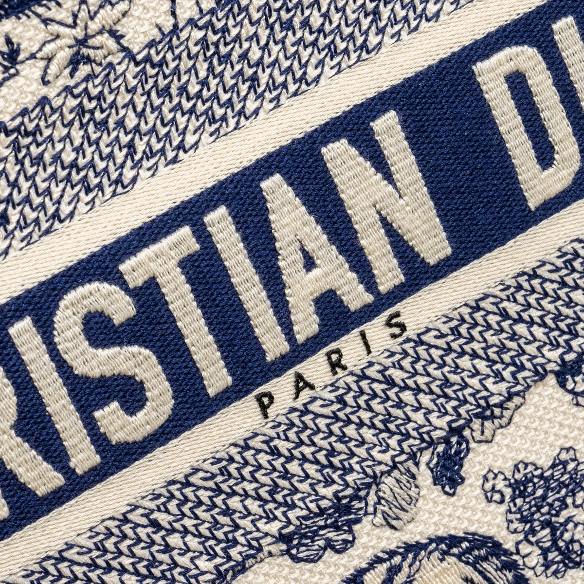 DIOR MEDIUM BOOK TOTE BLUE TOILE DE JOUY EMBROIDERY CANVAS