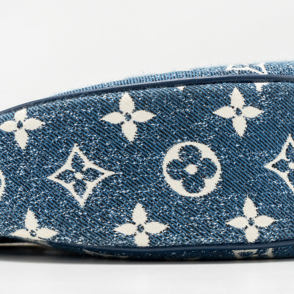 LOUIS VUITTON HALF-MOON LOOP BAGUETTE BAG DENIM BLUE GHW