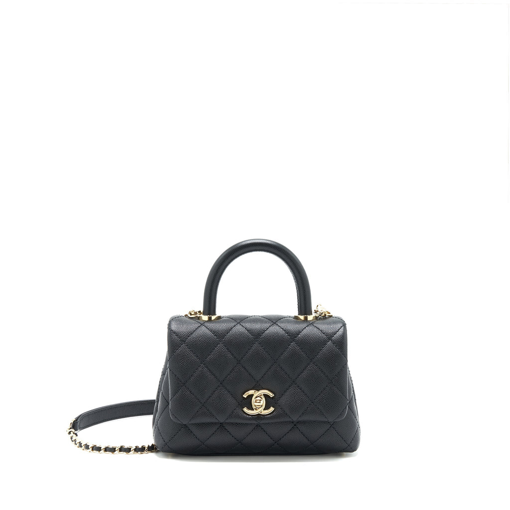 CHANEL COCO HANDLE EXTRA MINI CAVIAR BLACK LGHW