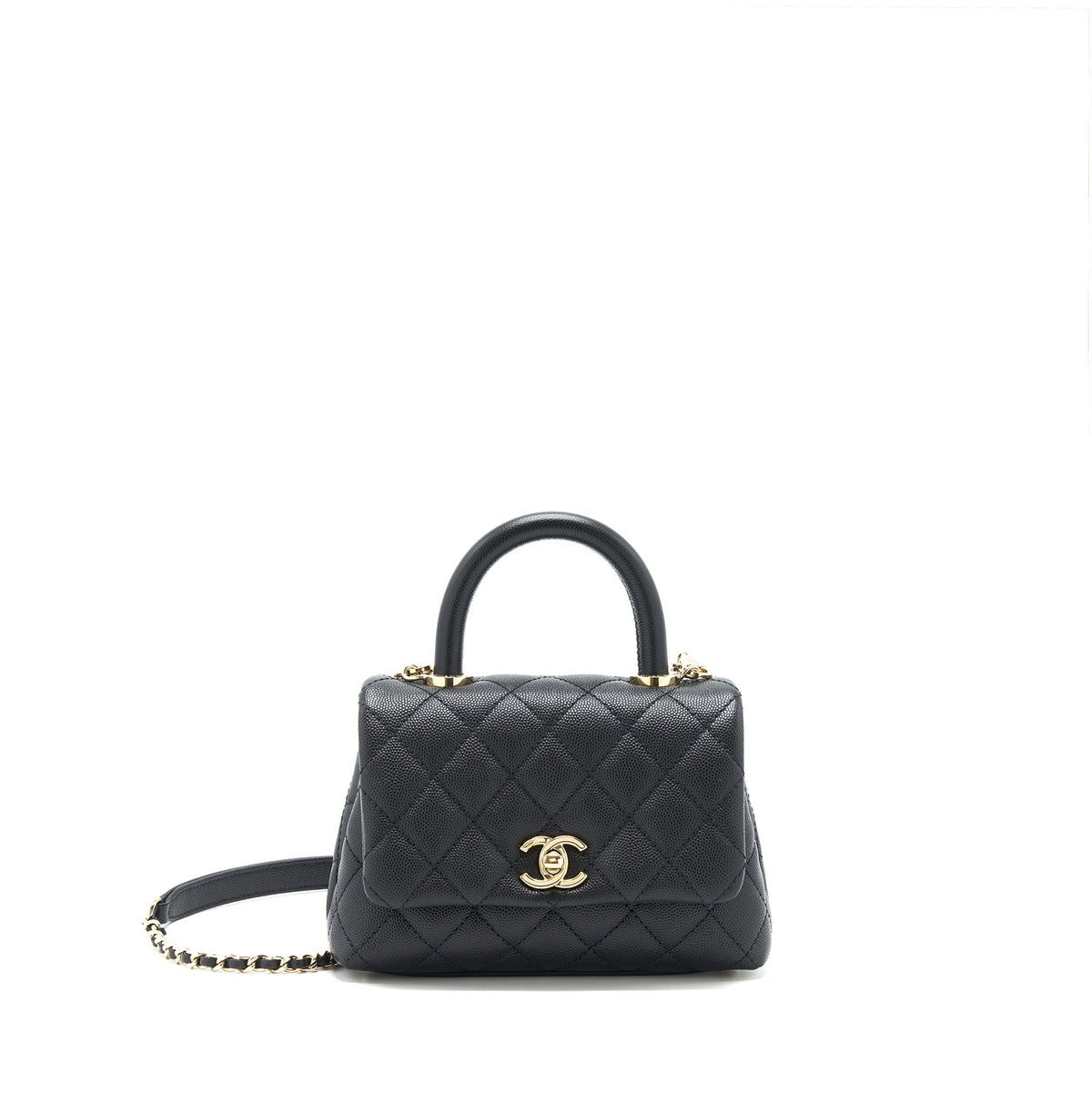 CHANEL COCO HANDLE EXTRA MINI CAVIAR BLACK LGHW