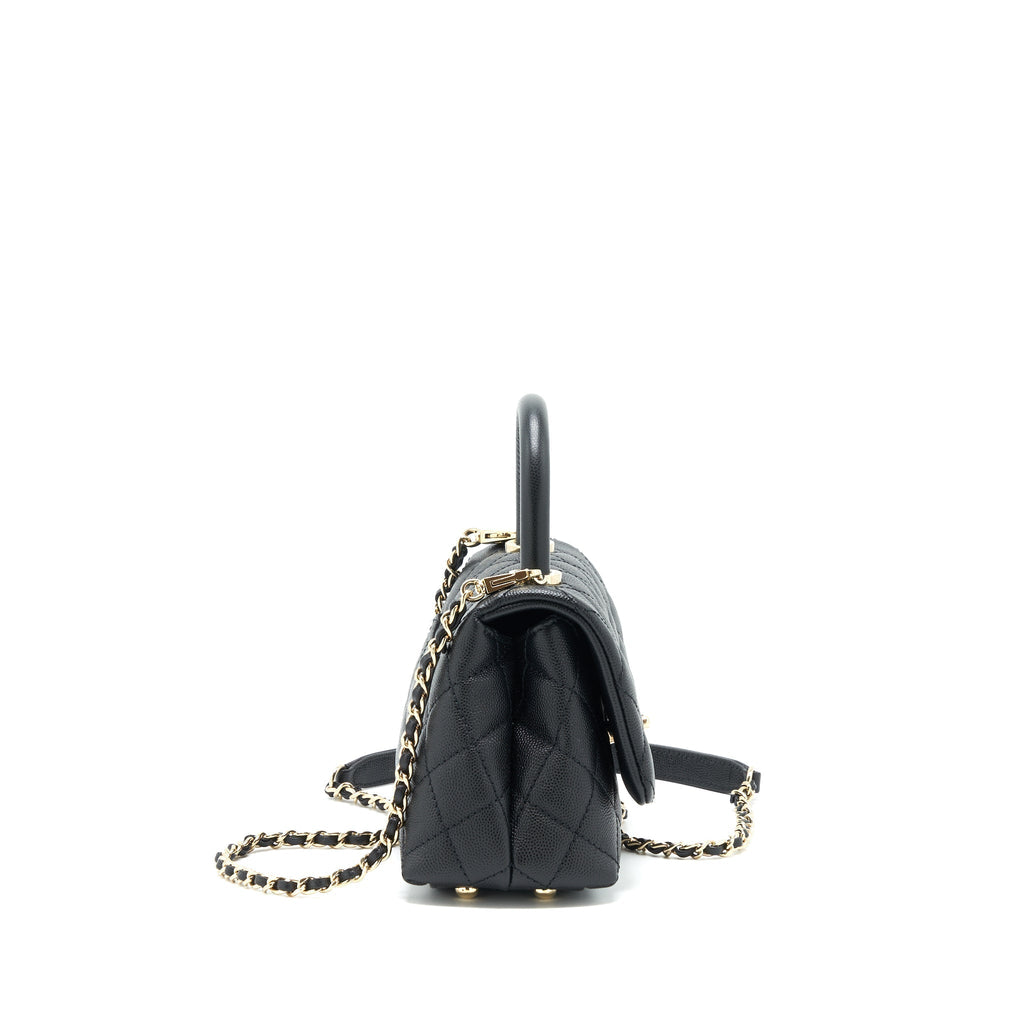CHANEL COCO HANDLE EXTRA MINI CAVIAR BLACK LGHW
