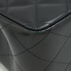 CHANEL CLASSIC JUMBO DOUBLE FLAP BAG LAMBSKIN BLACK SHW