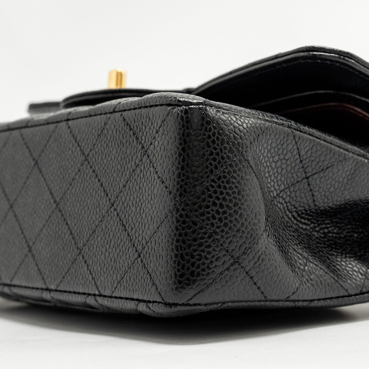 CHANEL SMALL CLASSIC DOUBLE FLAP BAG CAVIAR BLACK GHW (MICROCHIP)