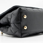 CHANEL MINI COCO HANDLE CAVIAR BLACK LGHW (MICROCHIP)