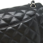 CHANEL CLASSIC JUMBO DOUBLE FLAP BAG LAMBSKIN BLACK SHW