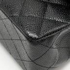 CHANEL SMALL CLASSIC DOUBLE FLAP BAG CAVIAR BLACK GHW (MICROCHIP)