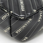 Gucci x Balenciaga The Hacker Project Small GG Marmont Bag Chevron Leather Black/White GHW