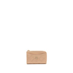 Chanel CC Zip Around Card Holder Caviar Beige LGHW (Microchip)