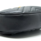 GUCCI GG MARMONT MATELASSE LEATHER BELT BAG IN BLACK 85CM