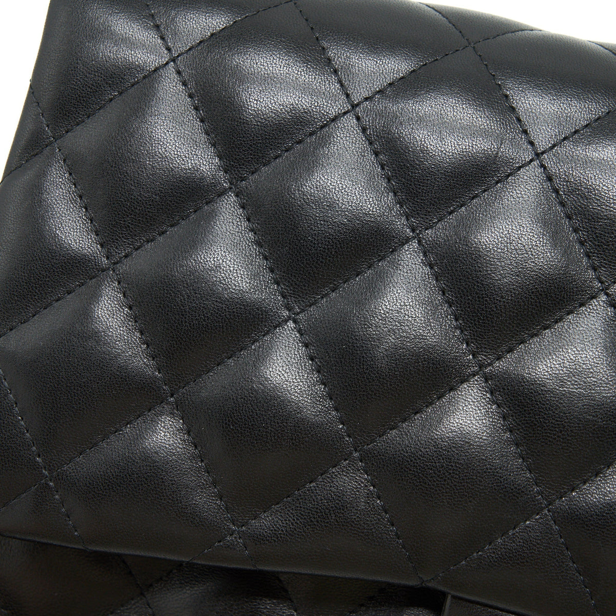 CHANEL CLASSIC JUMBO DOUBLE FLAP BAG LAMBSKIN BLACK SHW
