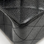 CHANEL SMALL CLASSIC DOUBLE FLAP BAG CAVIAR BLACK GHW (MICROCHIP)