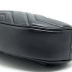 GUCCI GG MARMONT MATELASSE LEATHER BELT BAG IN BLACK 85CM