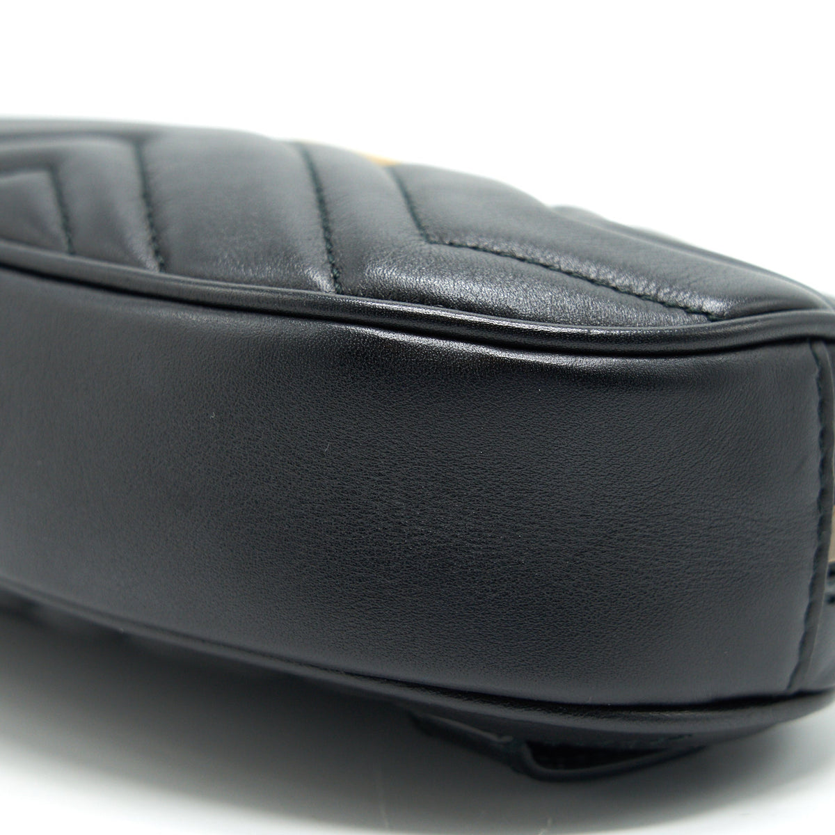 GUCCI GG MARMONT MATELASSE LEATHER BELT BAG IN BLACK 85CM