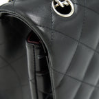 CHANEL CLASSIC JUMBO DOUBLE FLAP BAG LAMBSKIN BLACK SHW