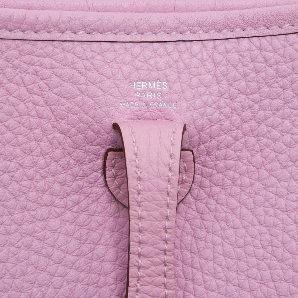 Hermes Mini Evelyne Clemence X9 Mauve Sylvestre SHW