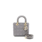DIOR SMALL LADY DIOR MY ABCDIOR LAMBSKIN GREY LGHW