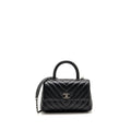 CHANEL SMALL COCO HANDLE CHEVRON CAVIAR BLACK SHW