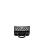 CHANEL SMALL COCO HANDLE CHEVRON CAVIAR BLACK SHW