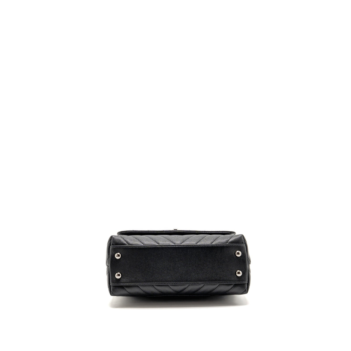 CHANEL SMALL COCO HANDLE CHEVRON CAVIAR BLACK SHW