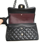CHANEL CLASSIC JUMBO DOUBLE FLAP BAG LAMBSKIN BLACK SHW