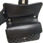 CHANEL CLASSIC JUMBO DOUBLE FLAP BAG LAMBSKIN BLACK SHW