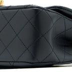 CHANEL 23C PEARL CRUSH MINI RECTANGULAR FLAP BAG LAMBSKIN BLACK BRUSHED GHW (MICROCHIP)