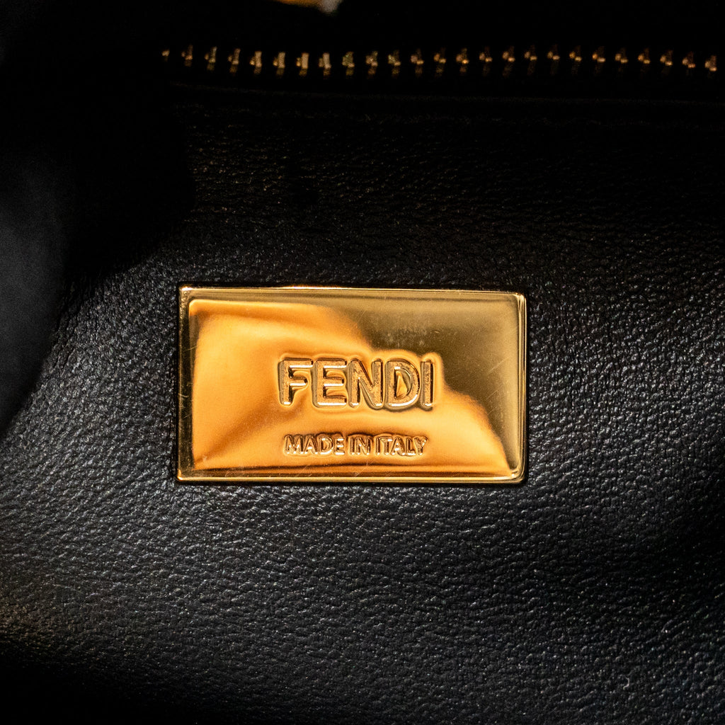 Fendi Mini Peekaboo Lambskin/Shearling Tabacco/Black GHW