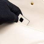 GUCCI GG MARMONT MINI BAG MATELASSÉ CALFSKIN WHITE BRUSHED GHW