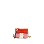 Salvatore Ferragamo Vara Bow Bag Red/Pink and Oversize Gancini Wallet Black Calfskin GHW (Sell in Set)