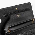 CHANEL CLASSIC WALLET ON CHAIN CAVIAR BLACK GHW