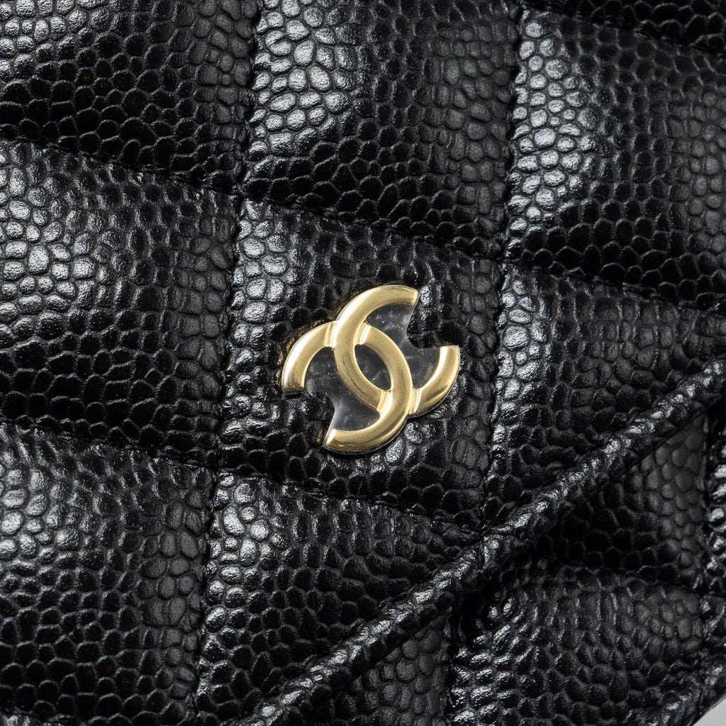 CHANEL CLASSIC WALLET ON CHAIN CAVIAR BLACK GHW (MICROCHIP)