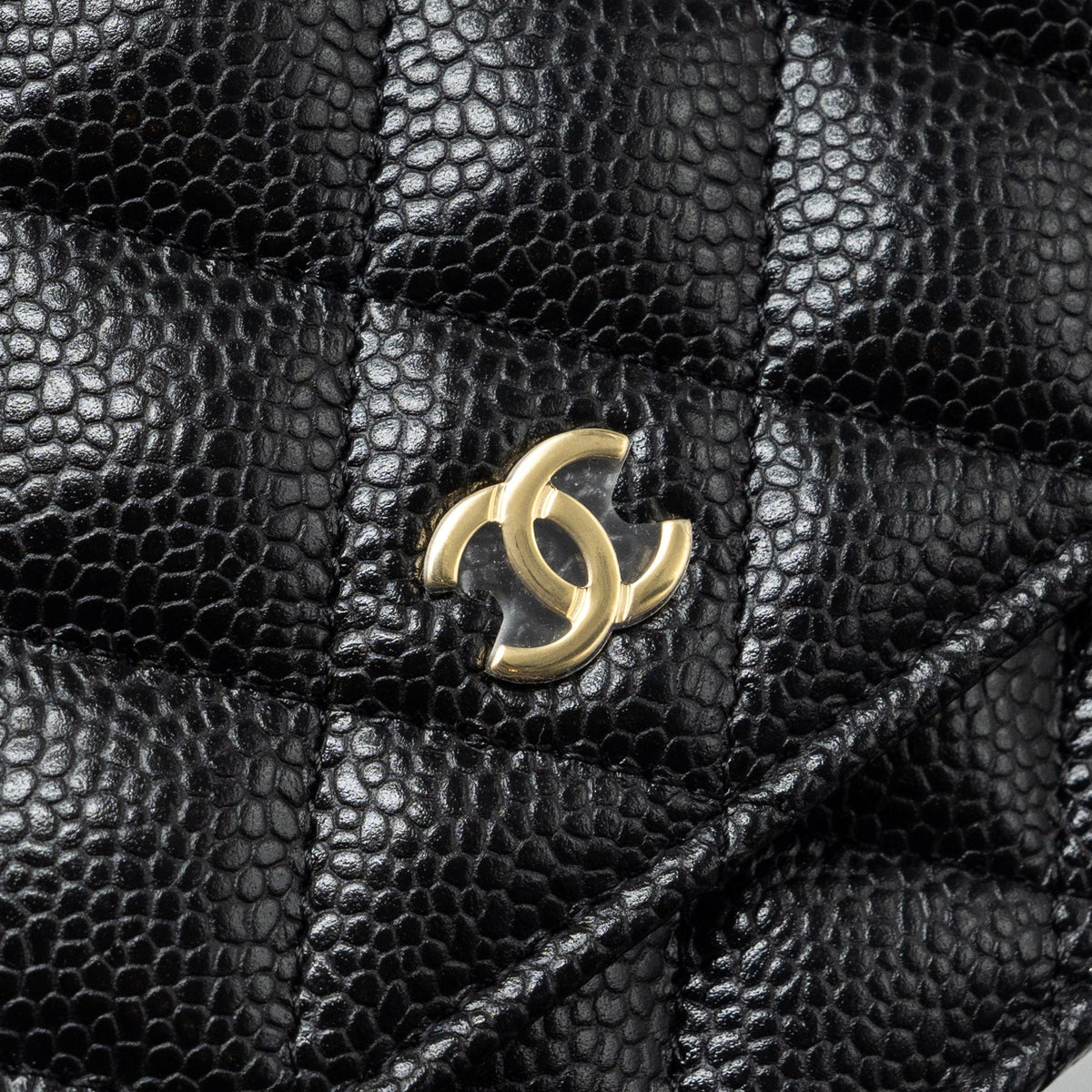 CHANEL CLASSIC WALLET ON CHAIN CAVIAR BLACK GHW (MICROCHIP)