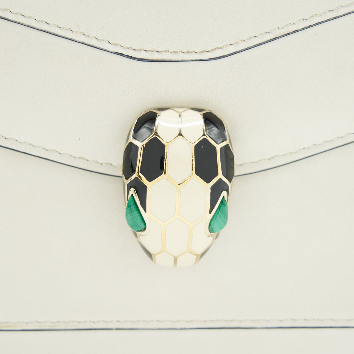 BVLGARI TOP HANDLE SERPENTI BAG WHITE
