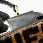 Fendi Mini Peekaboo Lambskin/Shearling Tabacco/Black GHW