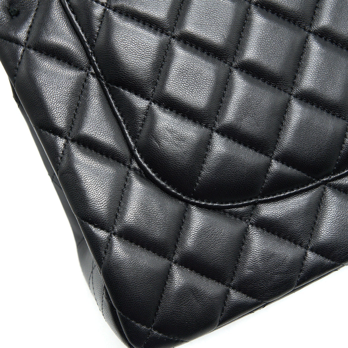 CHANEL JUMBO CLASSIC DOUBLE FLAP BAG LAMBSKIN BLACK GHW
