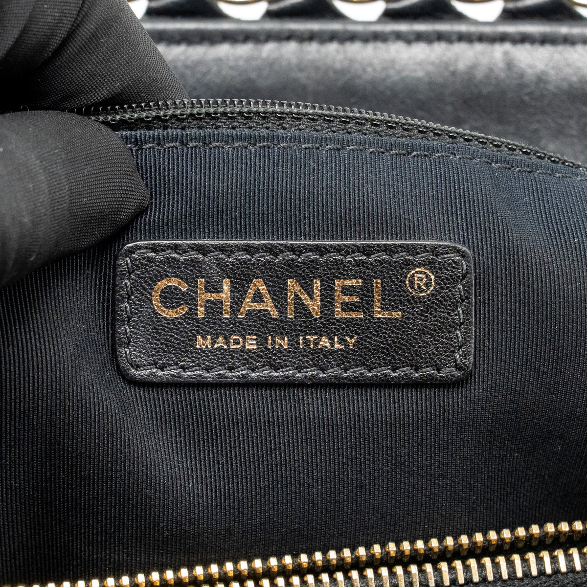 Chanel Quilted Chain Me Tote Bag Lambskin Black GHW
