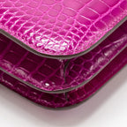 Hermes Mini Constance Shiny Alligator Missippiens J5 Rose Sheheraradez GHW