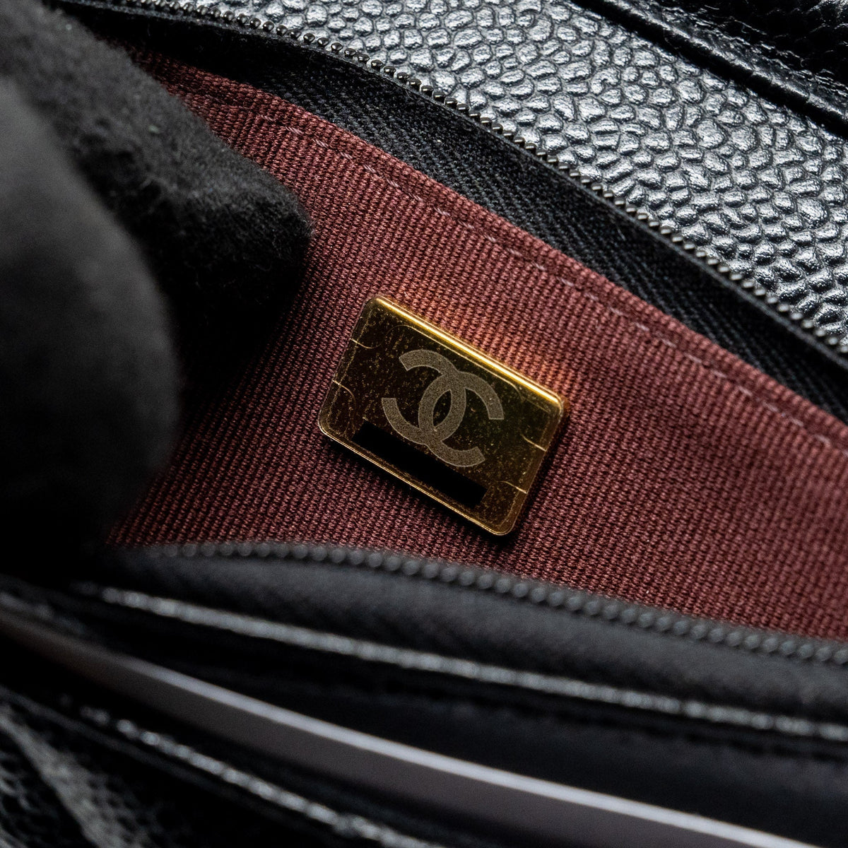 CHANEL CLASSIC WALLET ON CHAIN CAVIAR BLACK GHW (MICROCHIP)