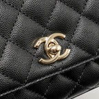 CHANEL MINI COCO HANDLE CAVIAR BLACK / BURGUNDY HANDLE LGHW (MICROCHIP)