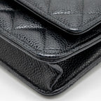 CHANEL CLASSIC WALLET ON CHAIN CAVIAR BLACK GHW (MICROCHIP)