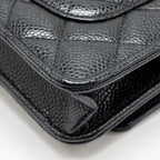 CHANEL CLASSIC WALLET ON CHAIN CAVIAR BLACK GHW (MICROCHIP)