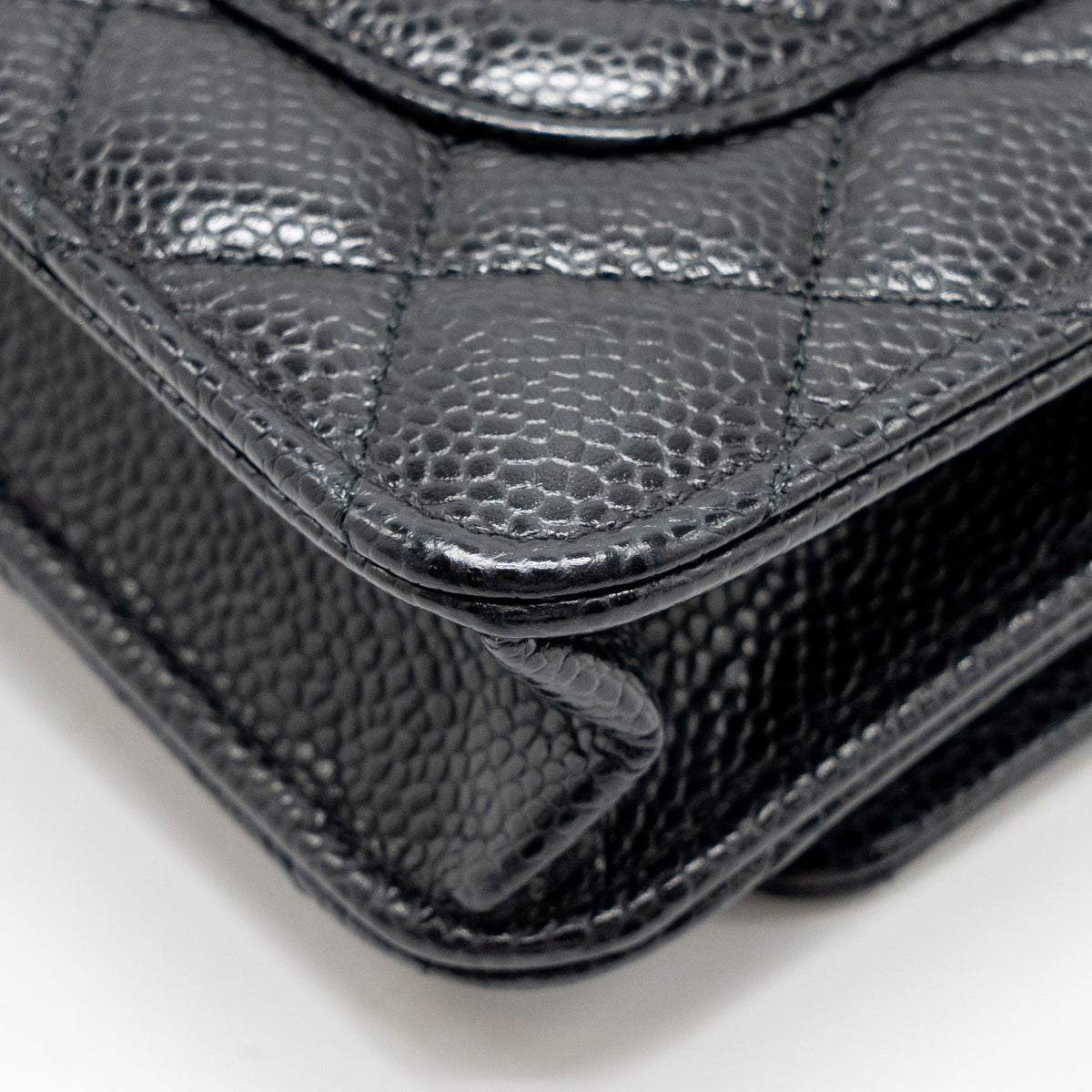 CHANEL CLASSIC WALLET ON CHAIN CAVIAR BLACK GHW (MICROCHIP)