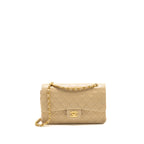 Chanel Vintage Medium Classic Double Flap Bag Lambskin Beige GHW
