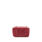 CHANEL MINI RECTANGULAR FLAP BAG CAVIAR RED SHW