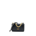CHANEL 19 WALLET ON CHAIN LAMBSKIN BLACK MULTICOLOUR HARDWARE (MICROCHIP)