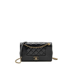Chanel Mademoiselle Enamel Flap Bag Shiny Sheepskin Black GHW