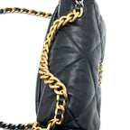 CHANEL SMALL 19 BAG LAMBSKIN BLACK MULTICOLOUR HARDWARE