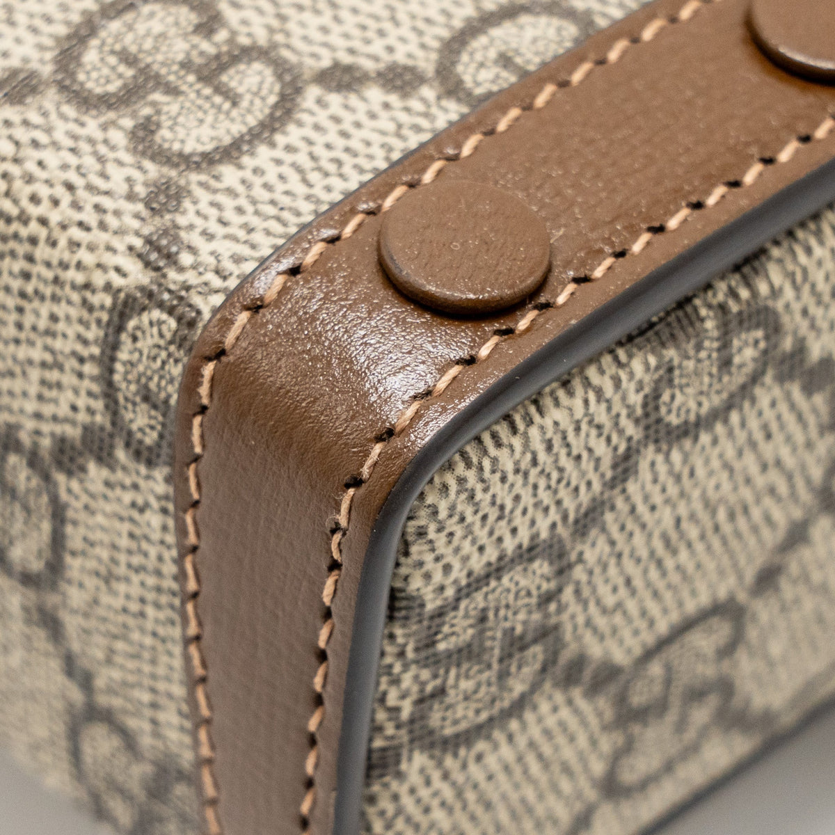 GUCCI HORSEBIT 1955 MINI BAG GG SUPREME CANVAS BEIGE/DARK BROWN GHW